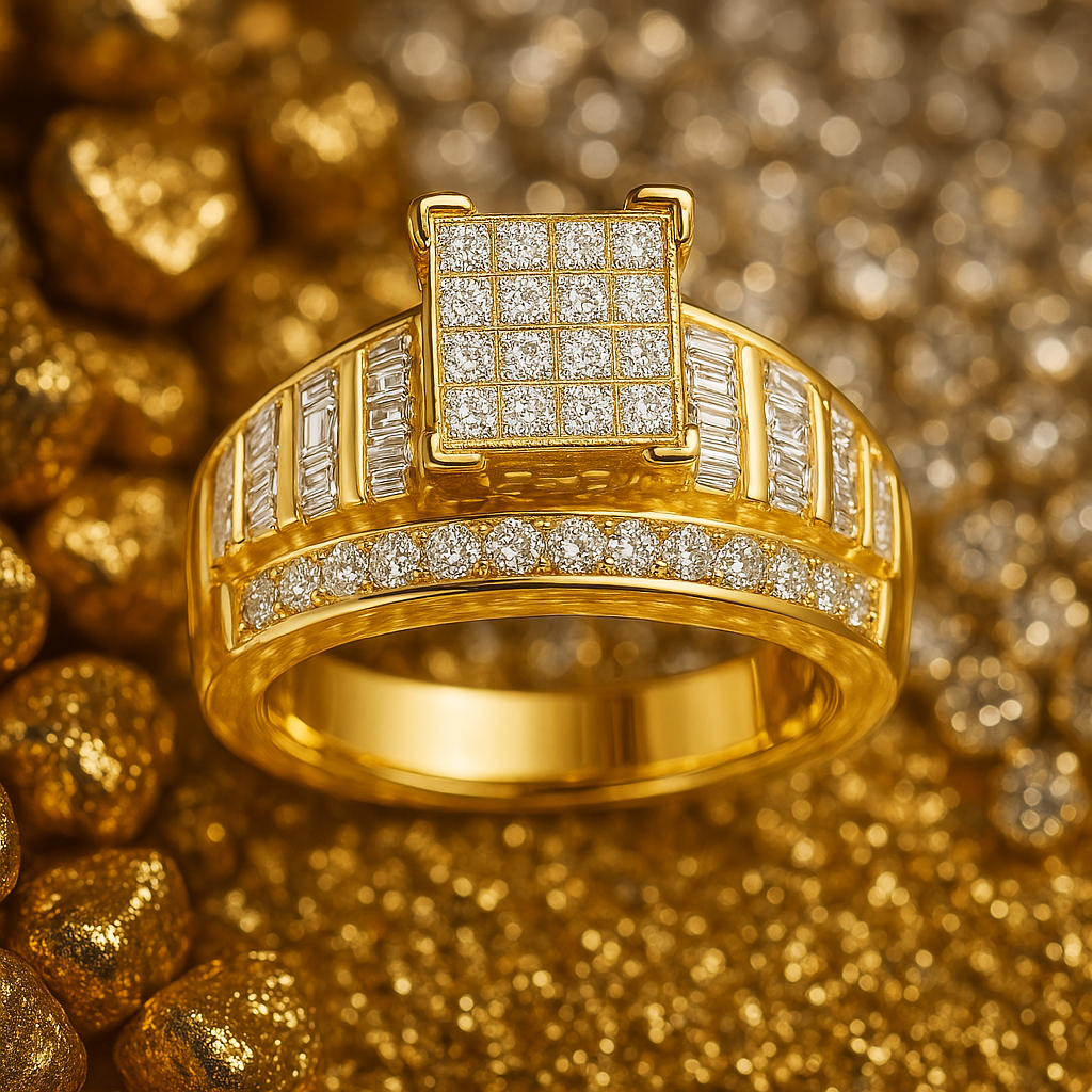 10K ITALIAN GOLD ENGAGEMENT RING WITH 1 CTW NATURAL DIAMONDS