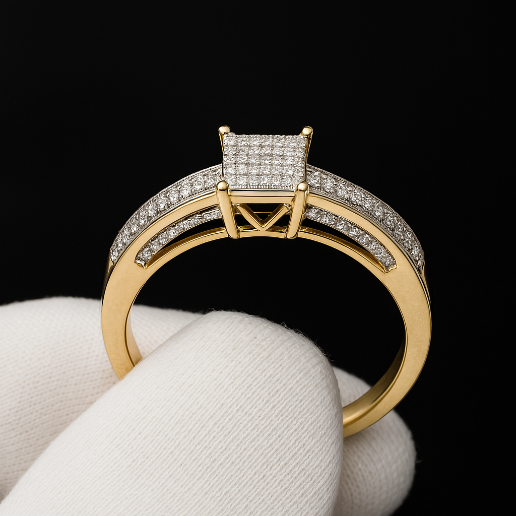 10K ITALIAN GOLD ENGAGEMENT RING WITH 0.07 CTW NATURAL DIAMONDS