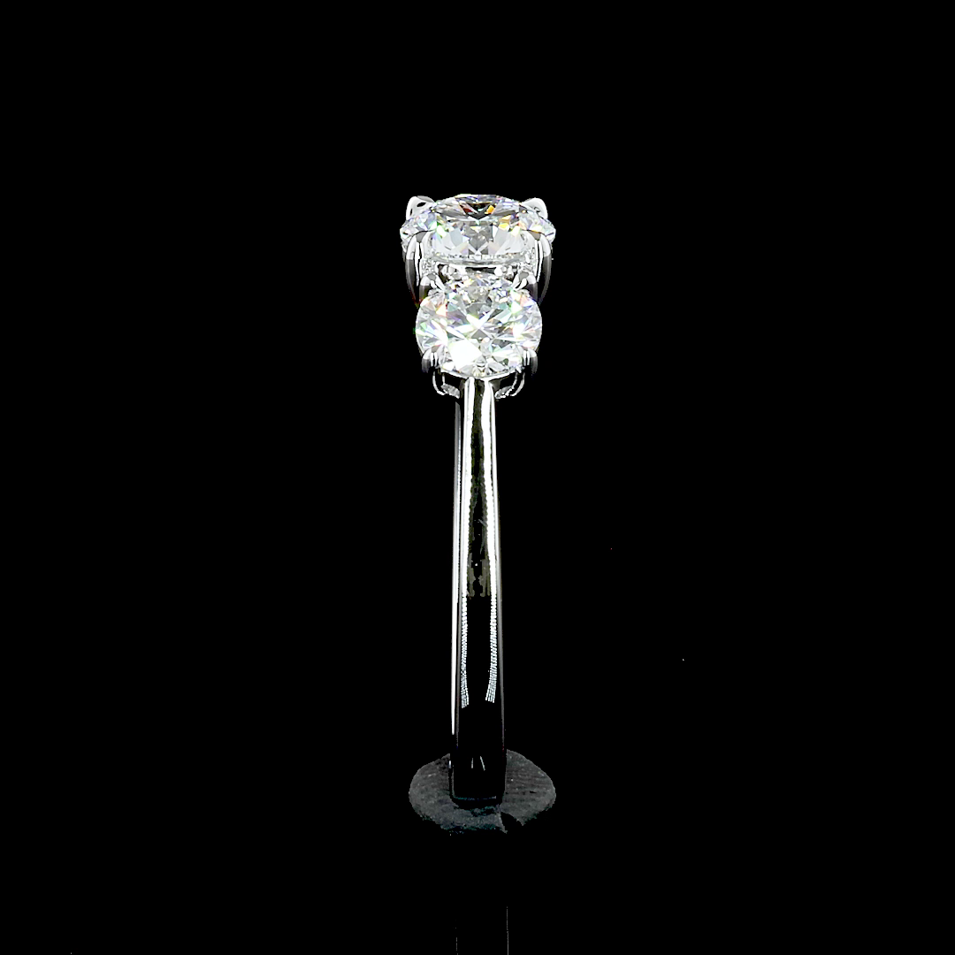 1.43 CTW 14K WHITE GOLD ROUND SHAPE 3 STONES RING