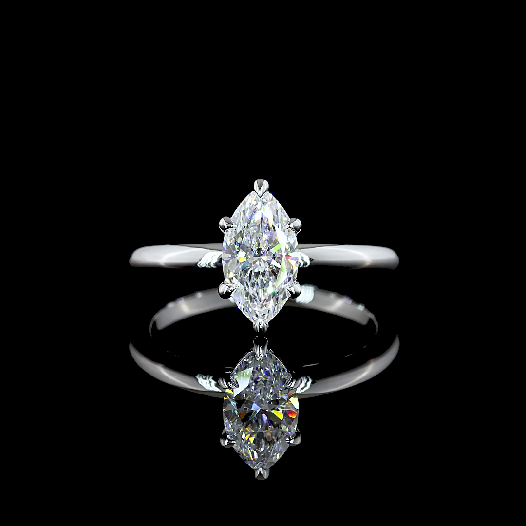 1.03 CTW 14K WHITE GOLD MARQUISE SHAPED SOLITAIRE RING