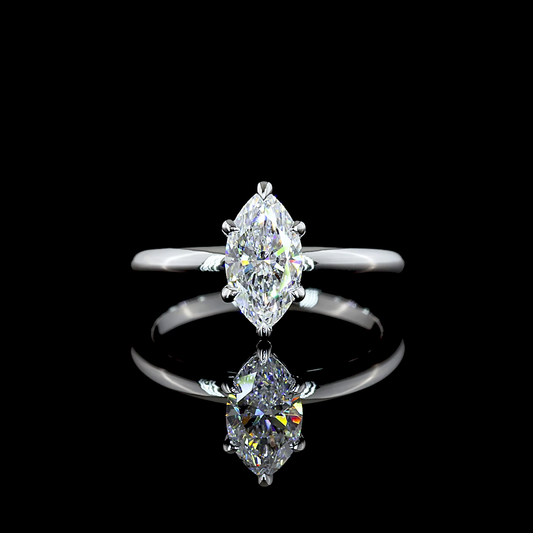 1.03 CTW 14K WHITE GOLD MARQUISE SHAPED SOLITAIRE RING