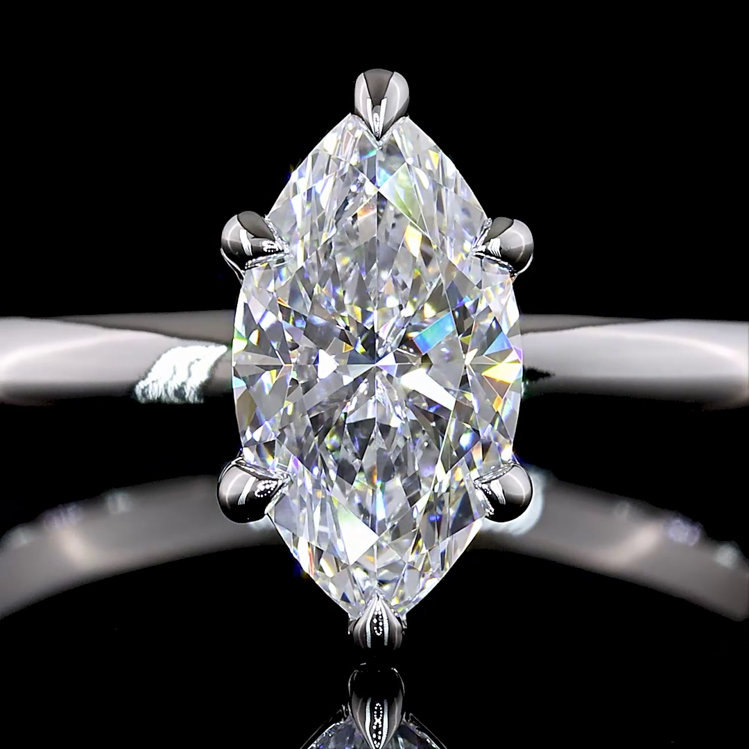 1.03 CTW 14K WHITE GOLD MARQUISE SHAPED SOLITAIRE RING