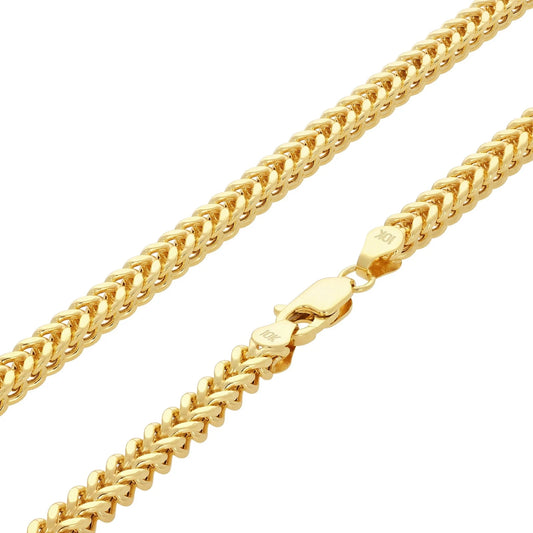 UNISEX 10K ITALIAN GOLD FRANCO CHAIN, 4 X 24"
