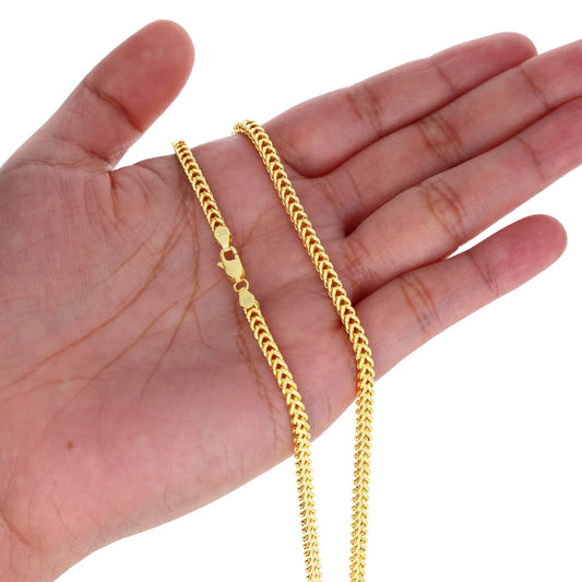 UNISEX 10K ITALIAN GOLD FRANCO CHAIN, 3.5 X 24"